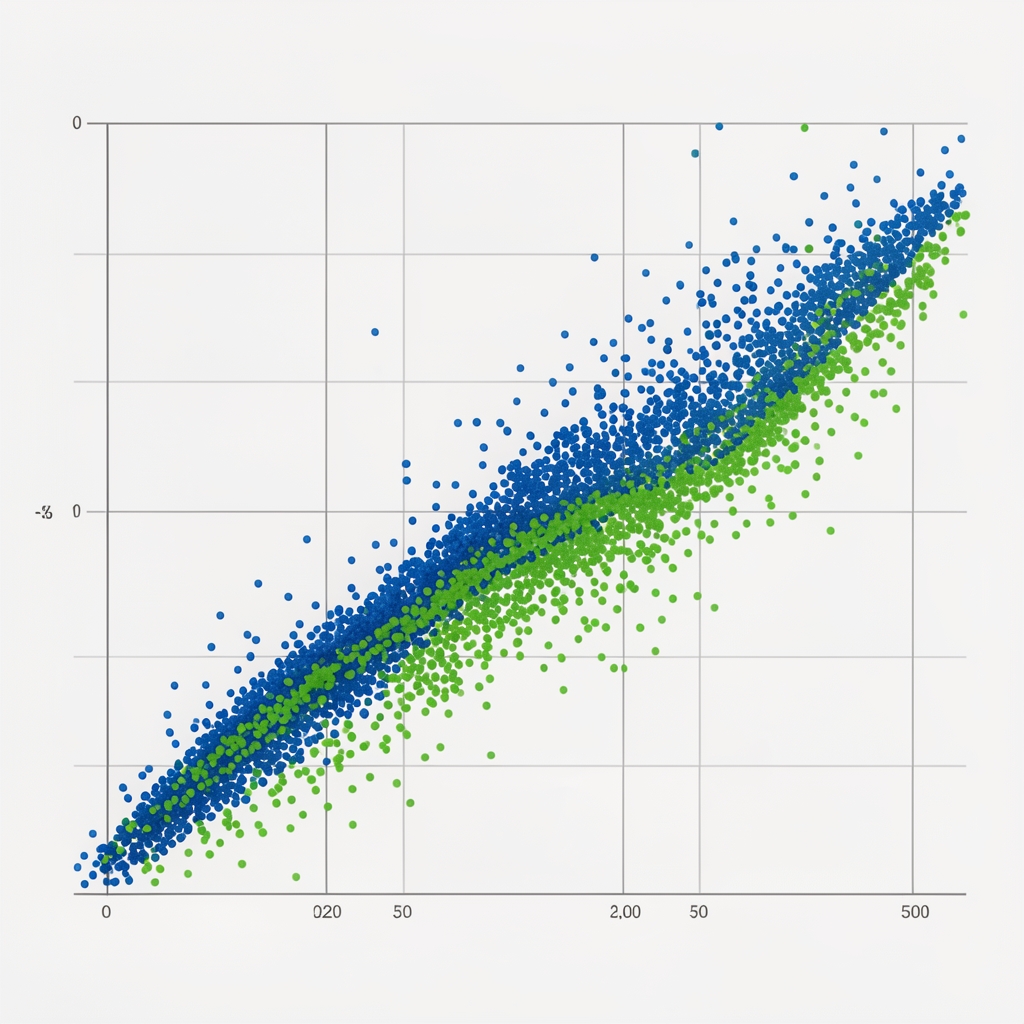 Etkin sınır eğrisi üzerinde risk-getiri dağılımını gösteren mavi ve yeşil noktalı scatter plot grafiği, portföy optimizasyon analizi